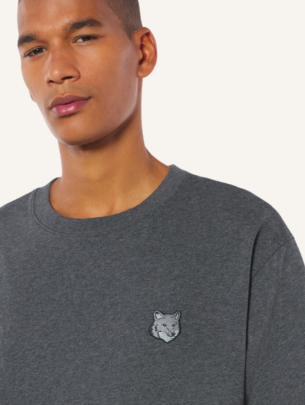 MAISON KITSUNE Fox Head Oversized Crewneck Tee Medium